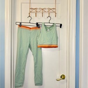 POPFLEX ‘Believe’ Mint Green Multicolor Leggings and Crop Top Set